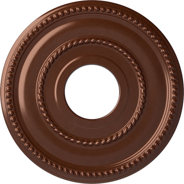 Ekena Millwork Valeriano Ceiling Medallion (Fits Canopies up to 6 1/4"), 12 1/8"OD x 3 5/8"ID x 3/4"P, Copper Penny CM12VACPS - main
